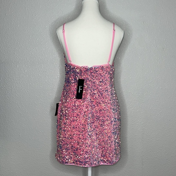 NWT Lulu’s All the Admiration Light Pink Sequin Bodycon Mini Dress - Picture 7 of 11